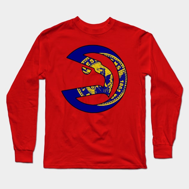 Atlanta City Flag Hawks Logo Long Sleeve T-Shirt by justin_weise